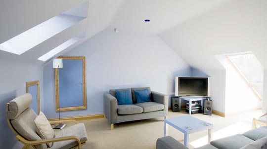 Loft conversion with rooflights